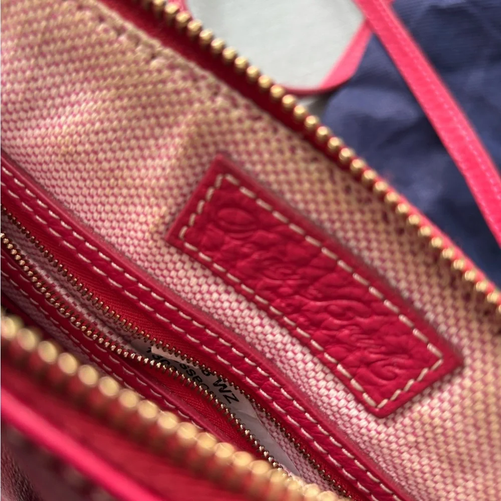 Dooney & Bourke Raspberry Hot Pink Leather Small Crossbody Satchel strap - Picture 11 of 16
